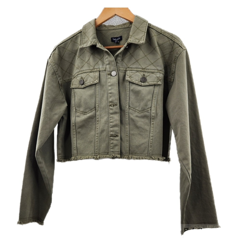 Splendid Moss Cropped Denim Jacket size Medium